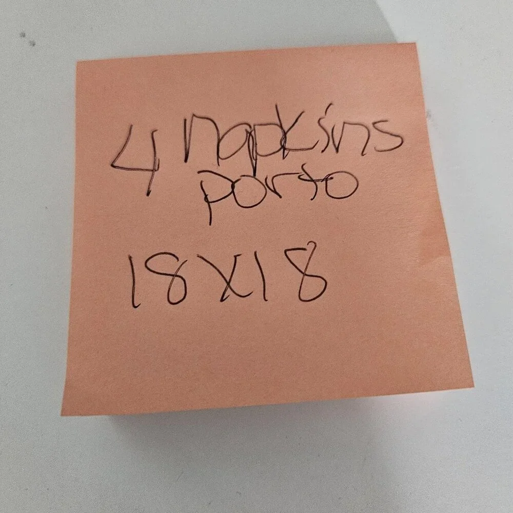 Set 4 Cloth Napkins 18x18 Blue Green Floral Microfiber Mediterranean Tile Table